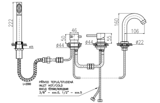Смеситель на борт ванны Rav Slezak Seina SE962.5P хром